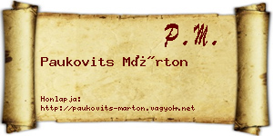 Paukovits Márton névjegykártya